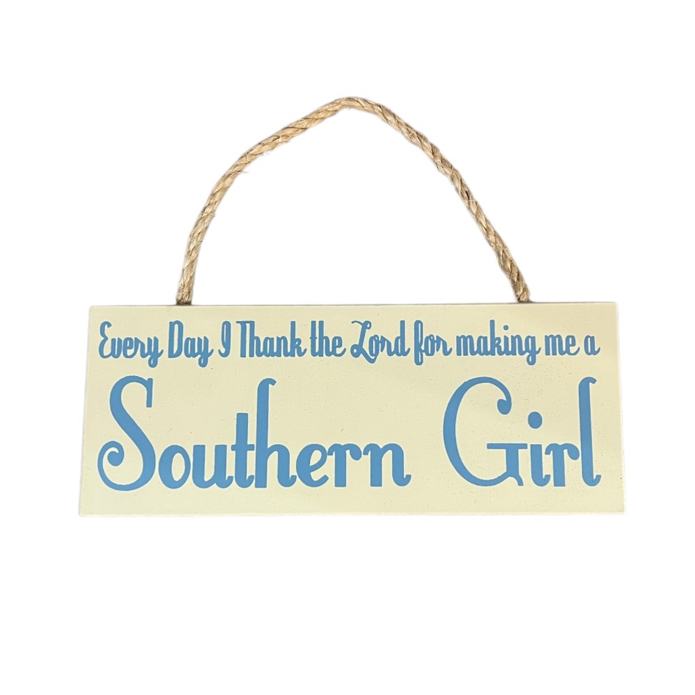 Southern Girl Wall Sign - Cream and Blue